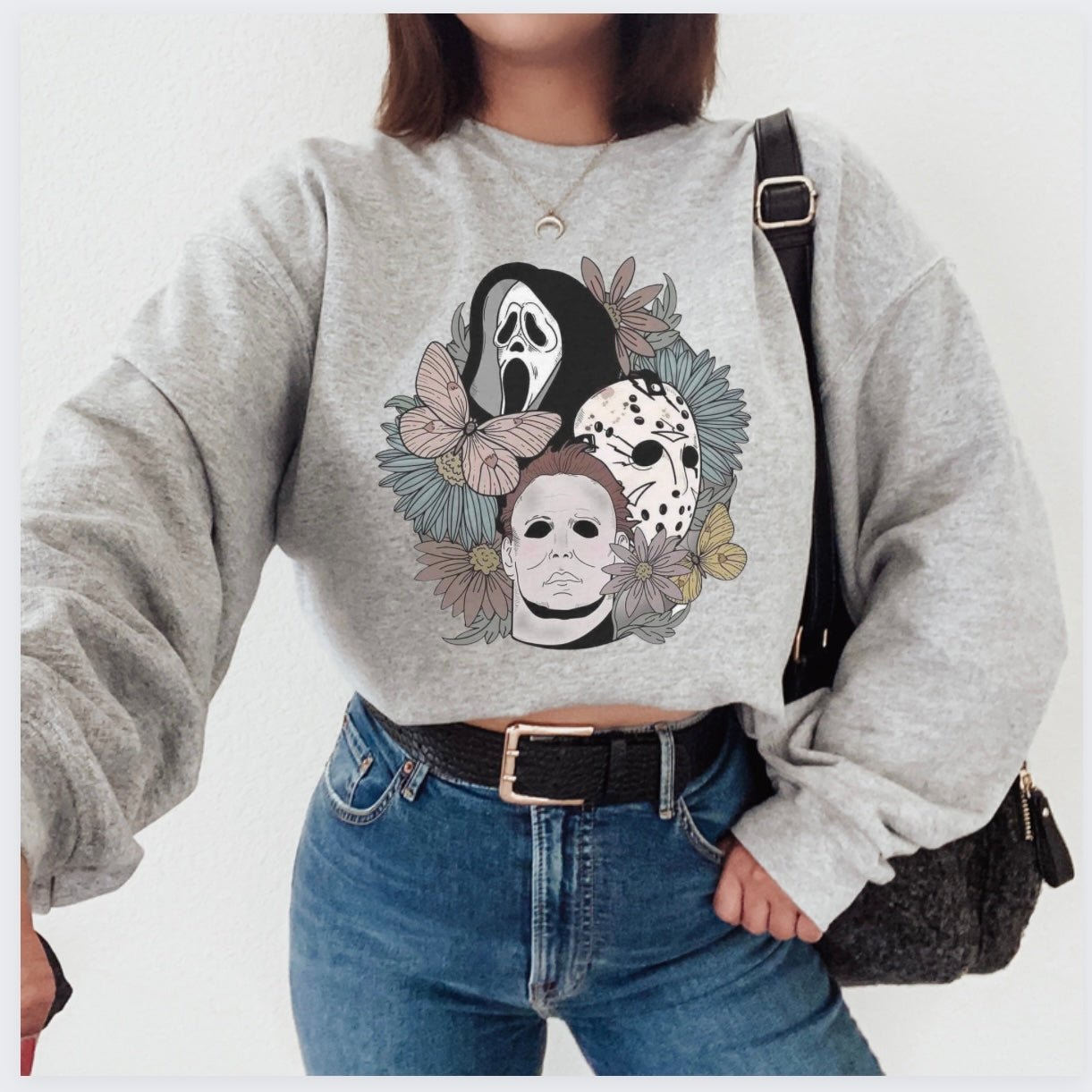 Copy of No you hang up Scream Halloween Sweatshirt SHOP ALMOND BUTTERFLY